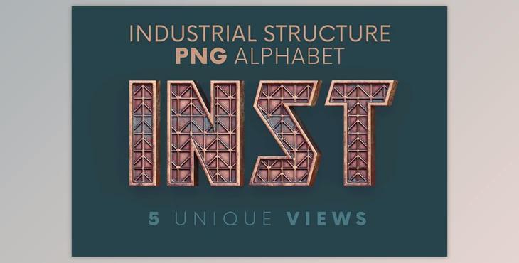 Industrial Structure – 3D Lettering CreativeMarket - 10863599