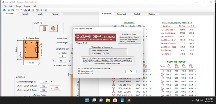 ASDIP Concrete 5.4.2.5