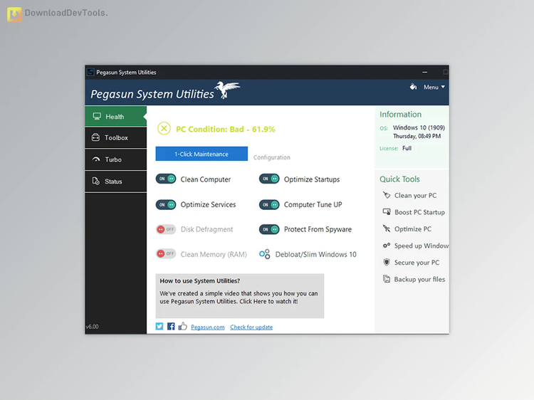 Pegasun System Utilities v8.4 Multilingual + License Key