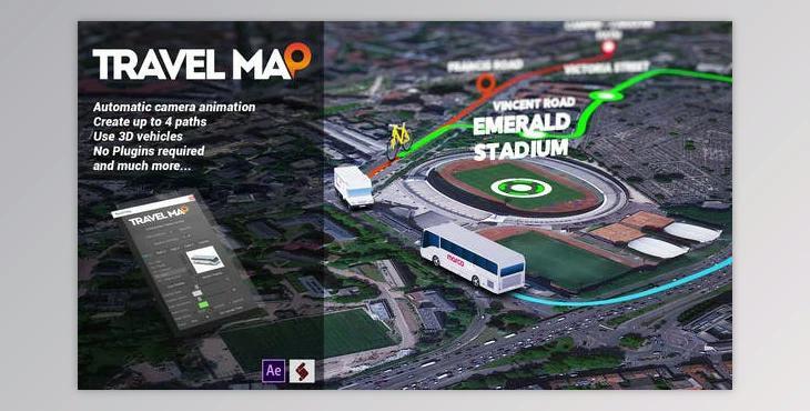 Travel Map (Working) (Videohive 24660150) - AE Project
