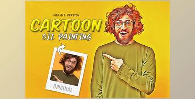 Cartoon Oil Painting CreativeMarket - 6649383