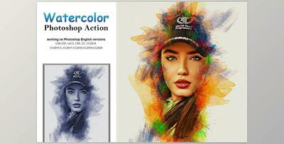 Watercolor Photoshop Action CreativeMarket-5232780