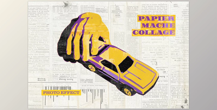 Papier Mache Collage Photo Effect - 92529040