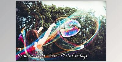 50 Rainbow Light Waves Overlays – CreativeMarket 3499904 (JPG)