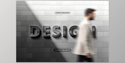 Metal Chrome Sign Logo Mockup - 92465034