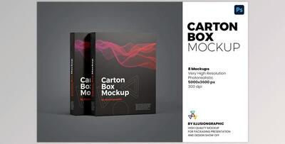 Carton Box Mockup – 8 Views CreativeMarket - 6102134