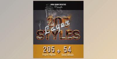 205 Photoshop Layer Styles Bundle – GraphicRiver 28370150