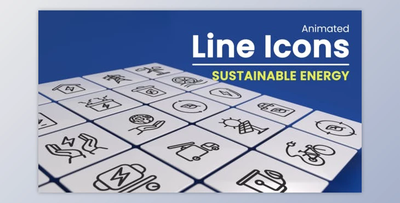 50 Animated Sustainable Energy Line Icons (Videohive 50120969) - AE Project