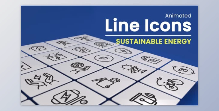 50 Animated Sustainable Energy Line Icons (Videohive 50120969) - AE Project