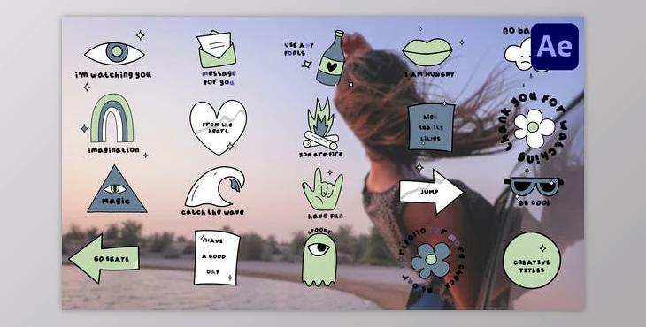 Animated Sticker Titles for After Effects (Videohive 45674547) - AE Project