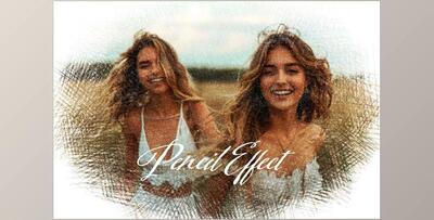 Colorful Pencil Strokes Photo Effect - 92171752