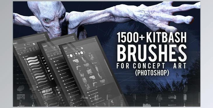 ArtStation – 1500+ Kitbash Brushes for Concept Art (Photoshop) - ABR