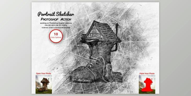 Portrait Sketcher Photoshop Action By Studio Retouch
