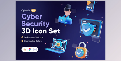 Cyberly – Cyber Security 3D Icon Set CreativeMarket - 7362649
