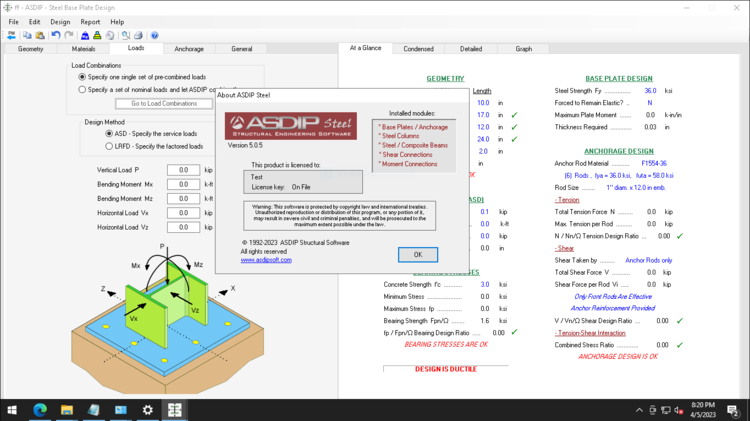 ASDIP Foundation 5.4.0.3