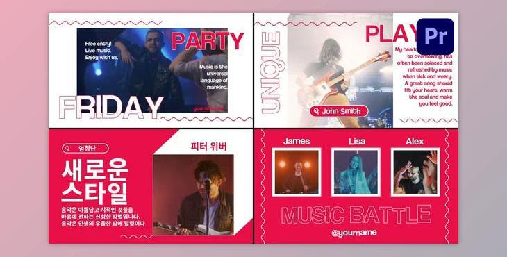 Modern Music Slides for Premiere Pro (Videohive 53667981)
