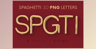 Spaghetti – 3D Lettering CreativeMarket - 7198850