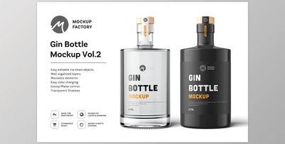 Gin Bottle Mockup Vol.2 CreativeMarket - 6181405