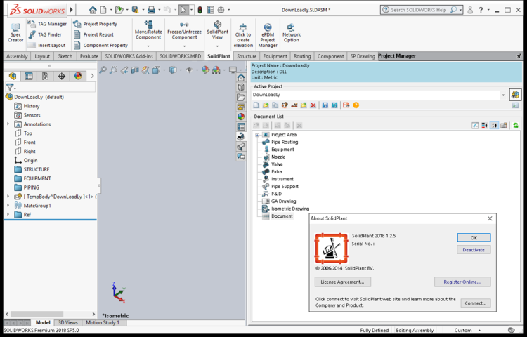 SolidPlant 3D 2018 R1.2.5 for SOLIDWORKS