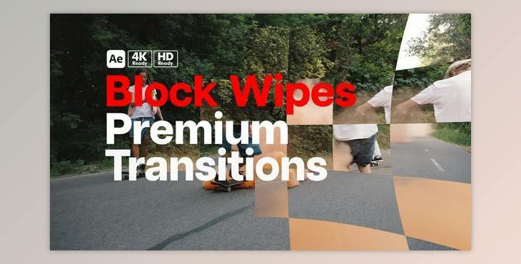 Premium Transitions Block Wipes (Videohive 49816426) - AE Project