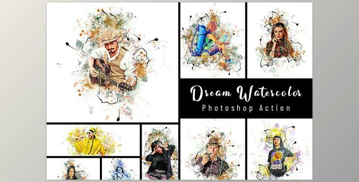 Dream Watercolor Photoshop Action CreativeMarket - 7251794