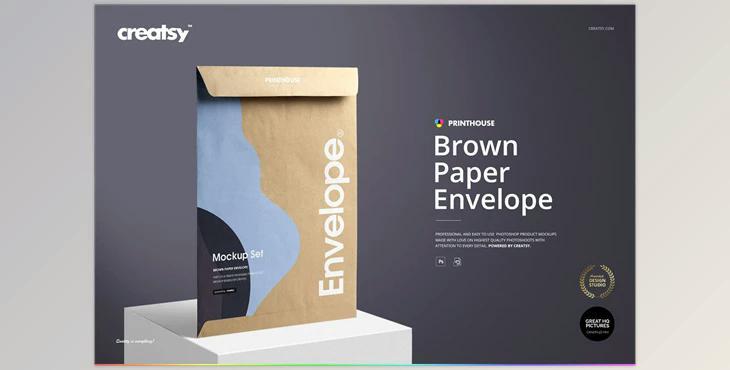 Brown Paper Envelope Mockup Set CreativeMarket-4528517