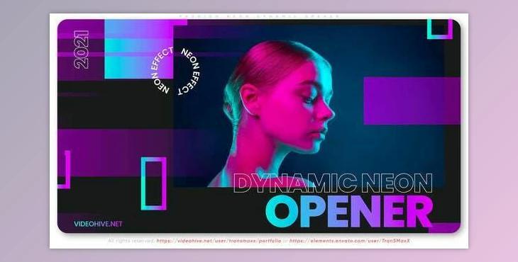 Fashion Neon. Musical Dynamic Opener - AE Project Videohive 31424026