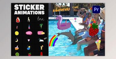 Happy Summer Stickers (Videohive 33457439)