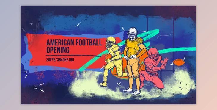 American Football 4K Opener/ Sport Promo/ Uniform/ Club/ Rugby/ Event/ NFL/ Gate/ USA/ America/ Flag (Videohive 31930561) - AE Project