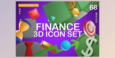 Finance 3D Icon Set CreativeMarket - 7507647