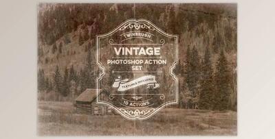 Vintage Effect Photoshop Action Set By Twinbrush Image Forge