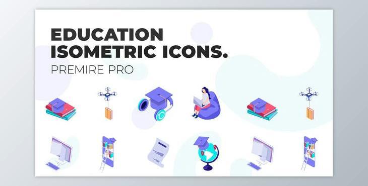 Education – MOGRT Isometric Icons (VideoHive 37500664)