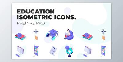 Education – MOGRT Isometric Icons (VideoHive 37500664)