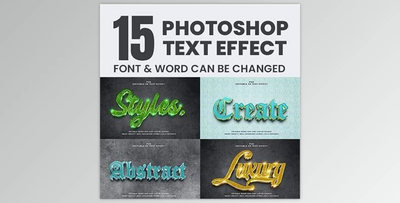 15 Photoshop Editable 3d Text Effect Style Pack GraphicRiver - 44461597