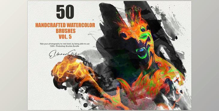 50 Handcrafted Watercolor Brushes – Vol. 5 A3SPJYK