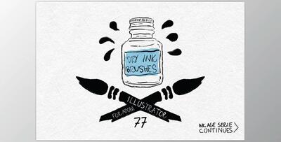 Dry Ink Brushes for Adobe Illustrator CreativeMarket-69323 (AI)