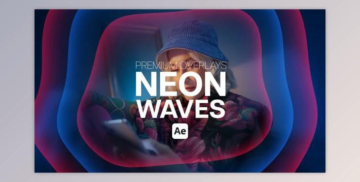 Premium Overlays Neon Waves (Videohive 55362355) - AE Project