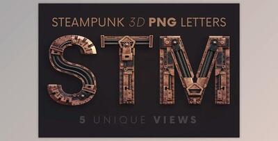 Steampunk - 3D Lettering Creativemarket - 6302596