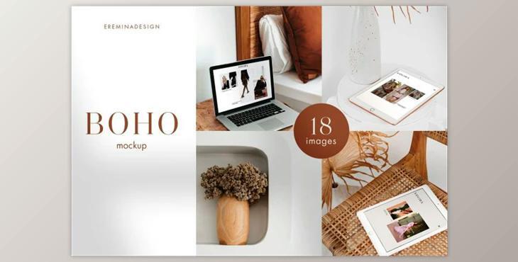 Boho Photo Mockup Bundle (psd, Jpeg)