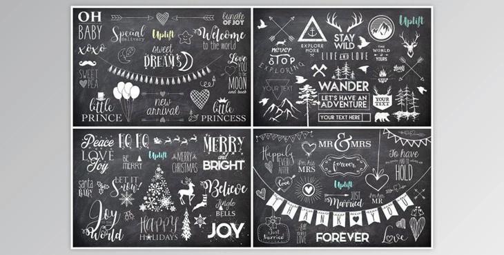 90 Photoshop Overlays BUNDLE By Uplift Actions