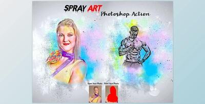 Spray Art Photoshop Action CreativeMarket-5988838 (ABR, ATN)