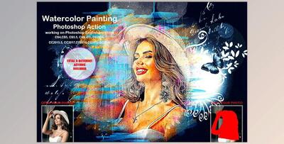 Watercolor Painting Photoshop Action CreativeMarket-5458160