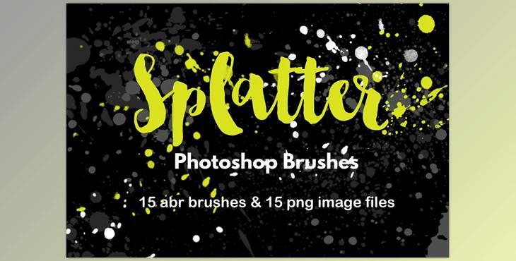 Watercolor Splatter Brushes Graffiti CreativeMarket-2385753 (ABR, PNG)