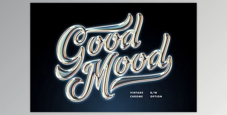 Vintage Gleam Chrome Text Effect - 92136832