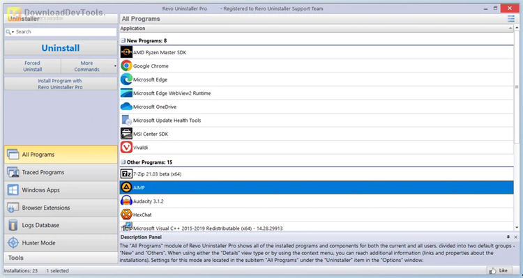Revo Uninstaller Pro v5.3.7 Multilingual + Portable Edition + License Key