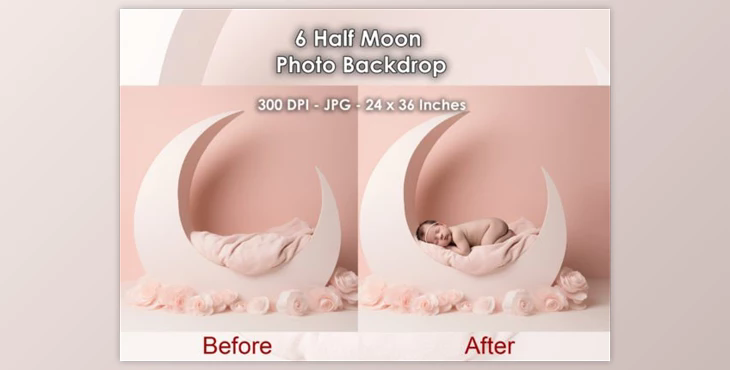 6 Halfmoon Newborn Photo Backdrop JPG
