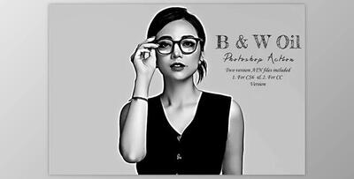 B & W Oil Photoshop Action CreativeMarket - 10216954