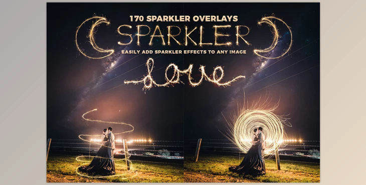 170 Sparkler Overlays for Photoshop - CreativeMarket 352836