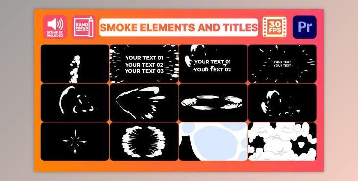 2D Smoke Elements And Titles for Premiere Pro (VideoHive 37472484)