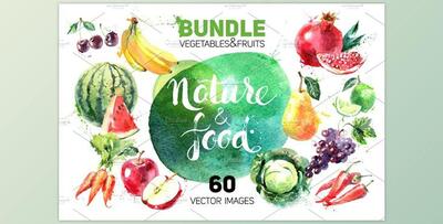 Watercolor Vector Bundle CreativeMarket-1201513 (EPS, JPG)